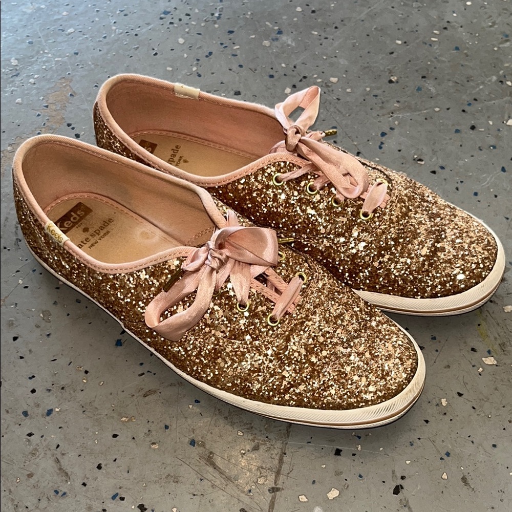 Keds Women's Glitter Sneakers - Rose Gold